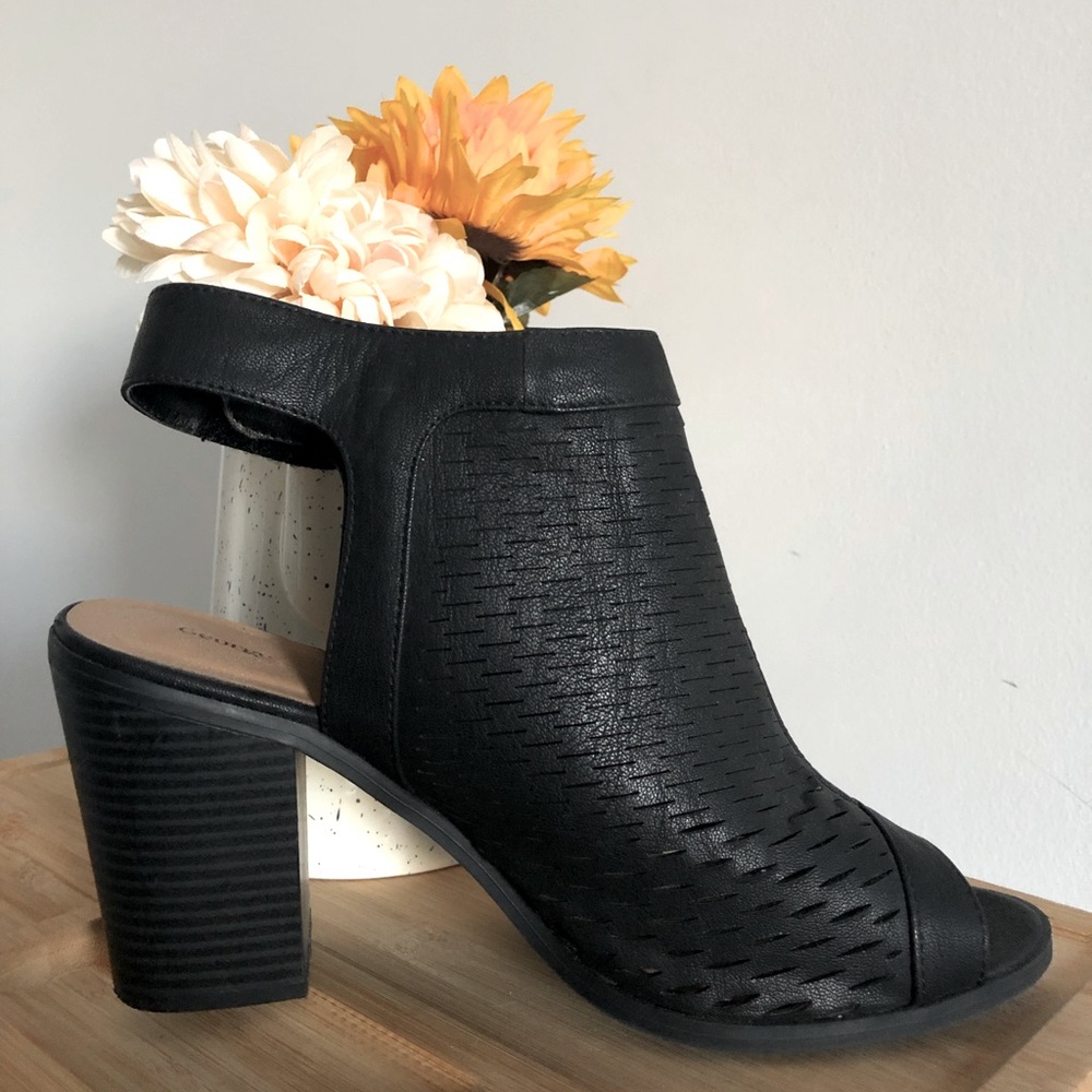 Black open toed heels